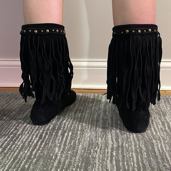 Black fringe boots - Picture 4 of 6